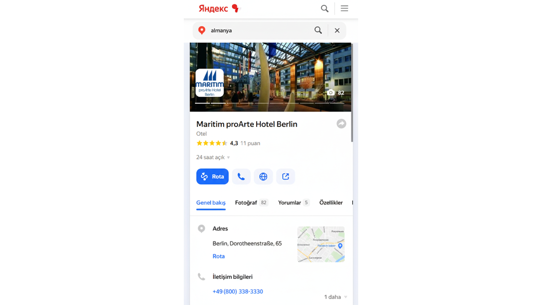 Yandex Harita Kayıt